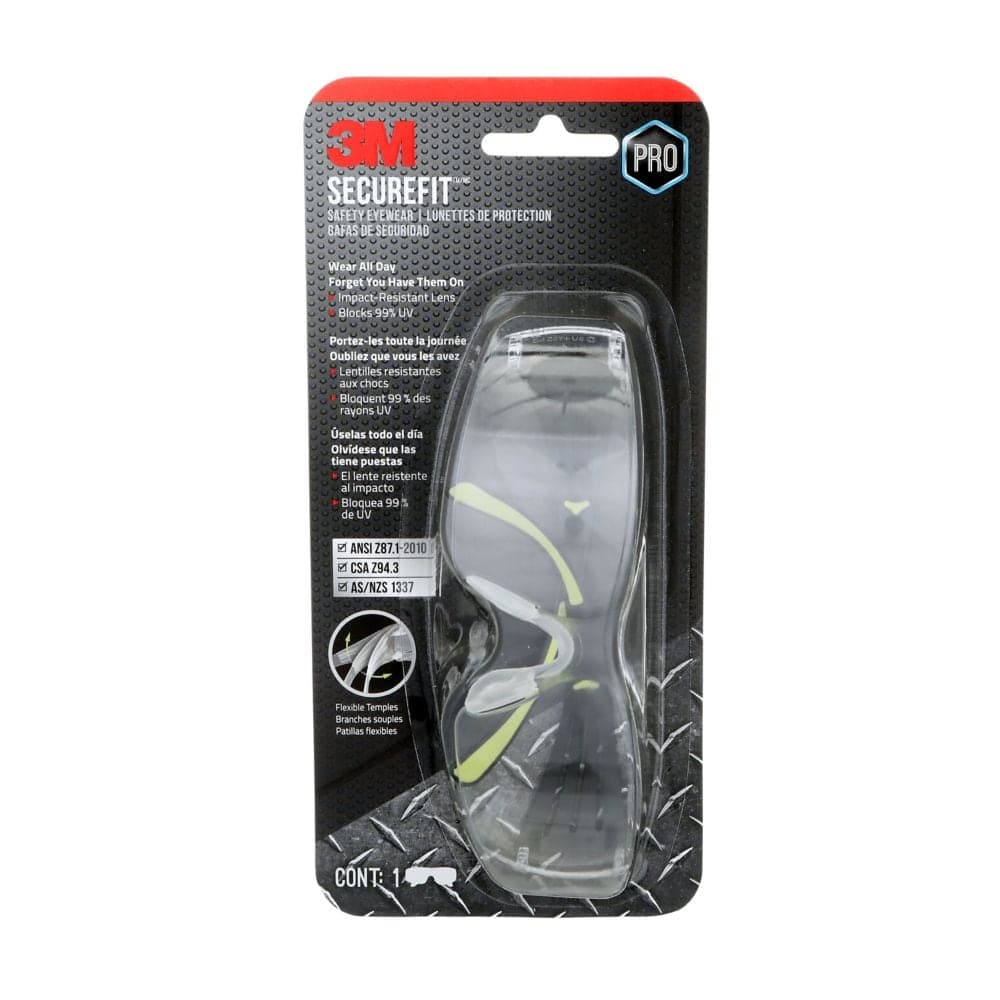 3M SecureFit Protective Eyewear (Anti-Fog, Clear Lens)