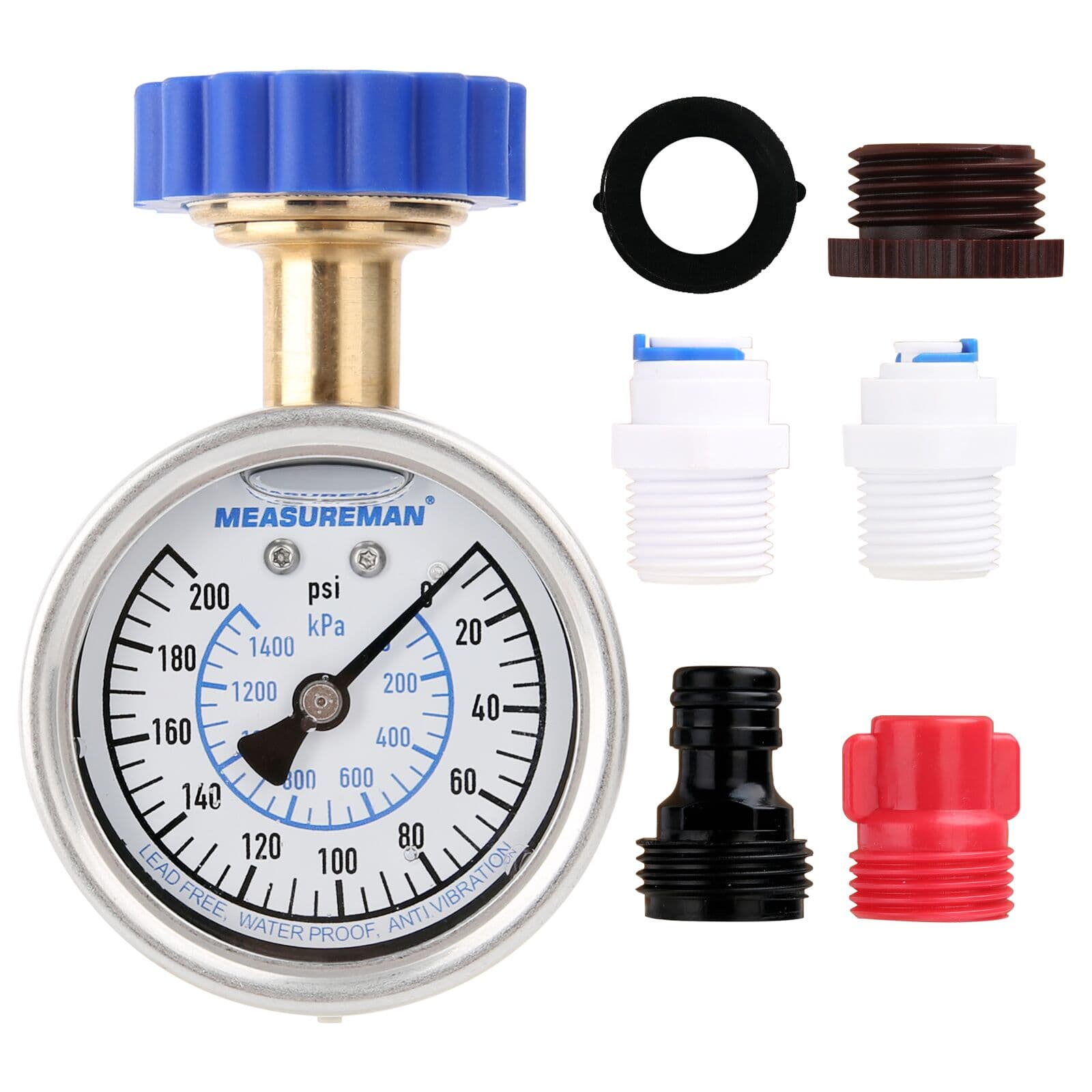 MEASUREMAN 2-1/2" Water Pressure Gauge Kit (0-200 psi)