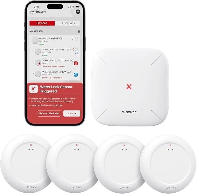 X-Sense Wi-Fi Water Leak Detector Kit (SWS0A41)
