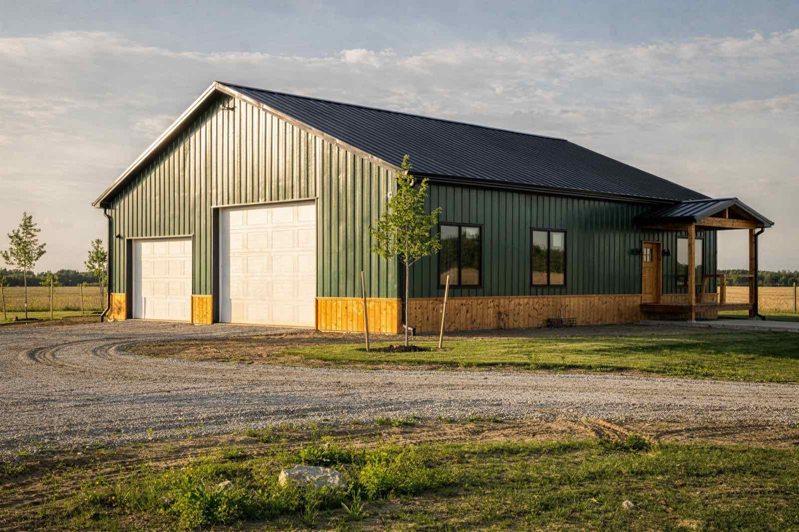 Illustrative rendering of the Forge Shop House barndominium