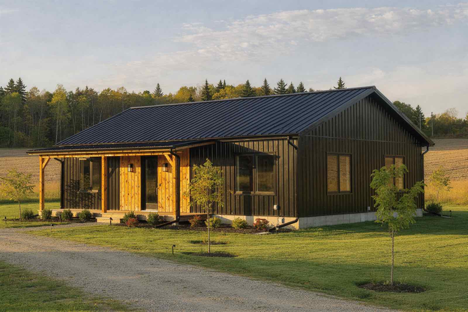 Harvest Split barndominium, illustrative rendering